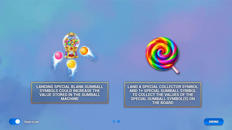 Sweet Candy Cash Stash - pangunahing menu at setting ng slot